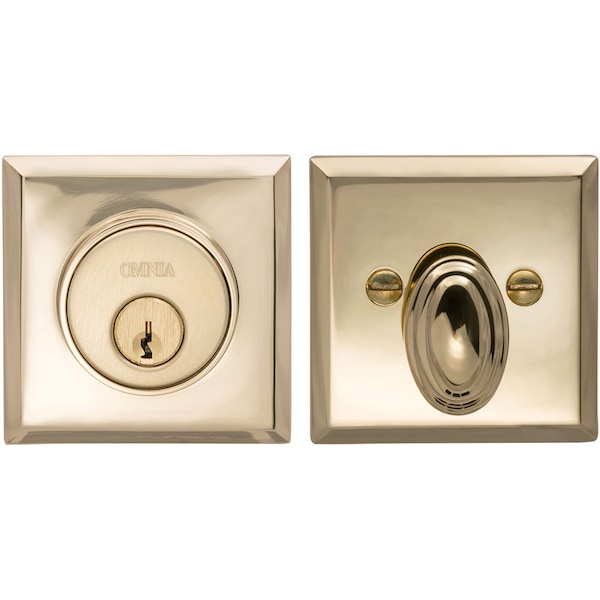 Rectangular Deadbolt for 1-3/4" Door and 2-3/8" Backset Satin Nickel