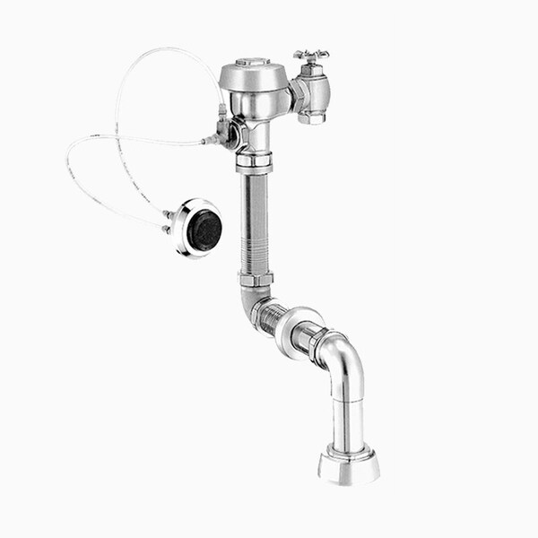 Manual Flush Valve, 1.28 gpf gpf, Rough Brass, 1 in, 1 1/2 in Spud Coupling