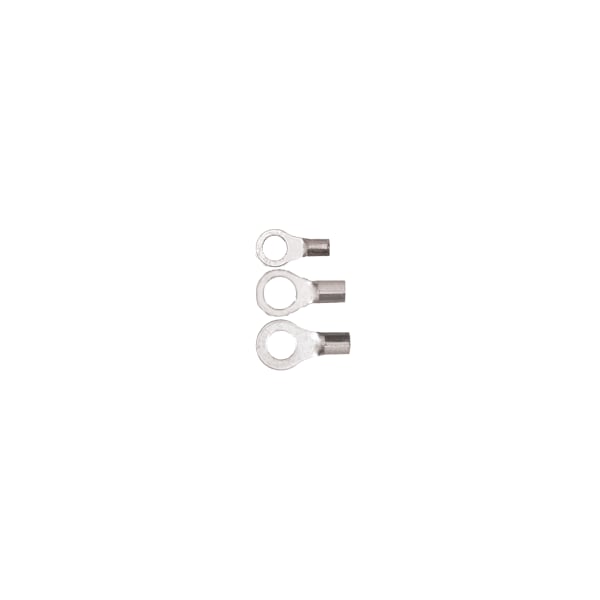 Ring Terminal, 1/4 in Stud Size, 18 AWG, Bare Insulated, Bare, 50 PK