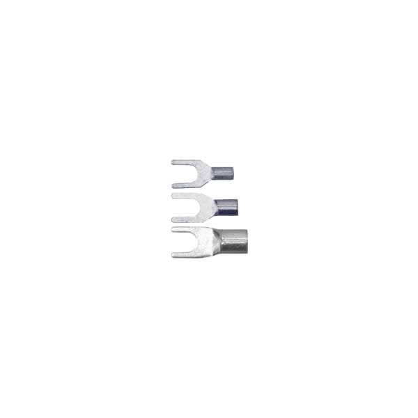 Fork Terminal, #10 Stud Size, 10 AWG, Bare Insulated, Bare, 1000 PK