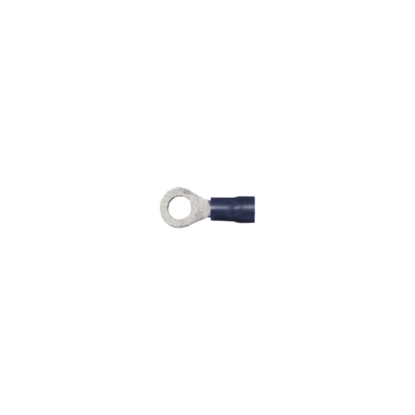 Ring Terminal, #8 Stud Size, 18 AWG, 600 V, PVC Insulated, Black, 1000 PK