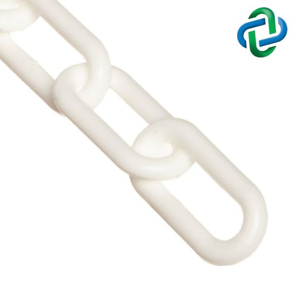 White Plastic Chain 4"(#12,102 mm)x25