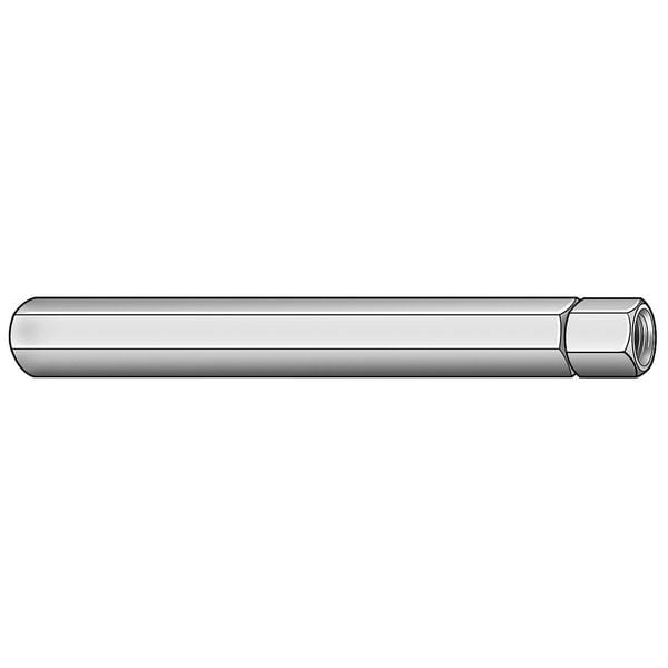 Internally-Threaded Stud, 1/2"-20 Thread to 1/2"-20 Thread, 2 in, Aluminum, Plain