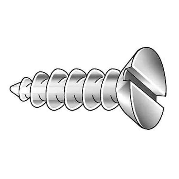 Wood Screw, #6, 3/4 in, Plain 18-8 Stainless Steel Flat Head Slotted Drive, 100 PK