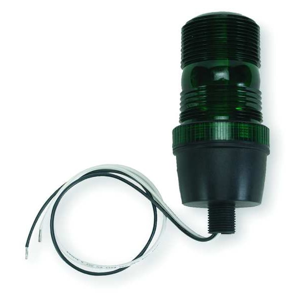 Warning Light, Green, Strobe Tube, 120V AC, 72 FPM, 2 3/4 in Dia., (M) 1/2 in NPT