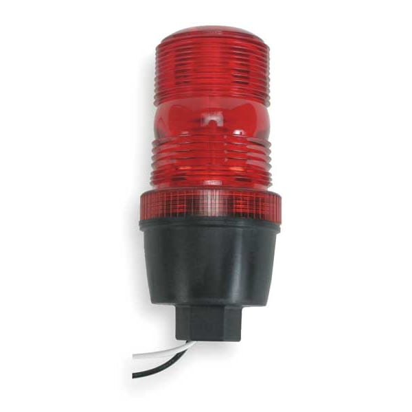Warning Light, Red, Strobe Tube, 120V AC, 72 FPM, 2 3/4 in Dia., (F) 1/2 in NPT