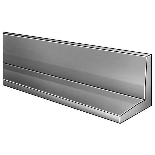 Angle, Al, 6061, 1/8 In T, 3/4 In Leg, 8 Ft L