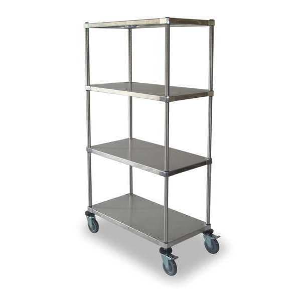 High Cart, HD, SS, 4 Solid Shelf, 48x24x69