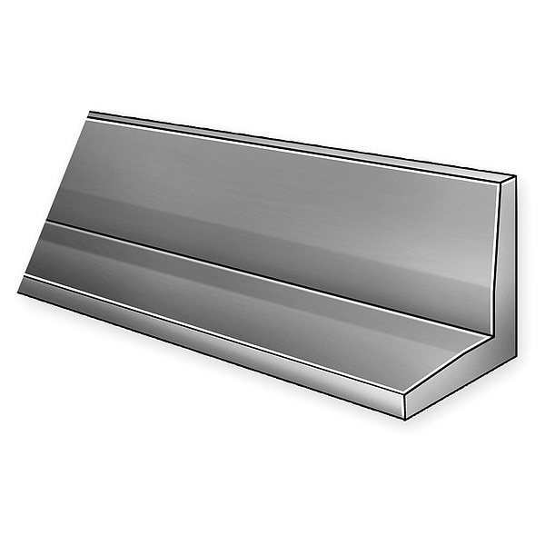 White UHMW Polyethylene Polyethylene Angle Stock, 120 in L, 0.25 in T, 5,800 psi, Smooth