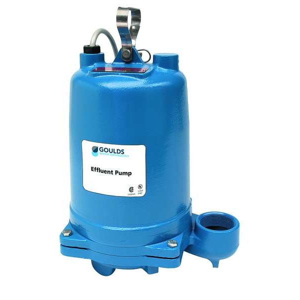 Submersible Effluent Pump, 1/3hp, 10.7A