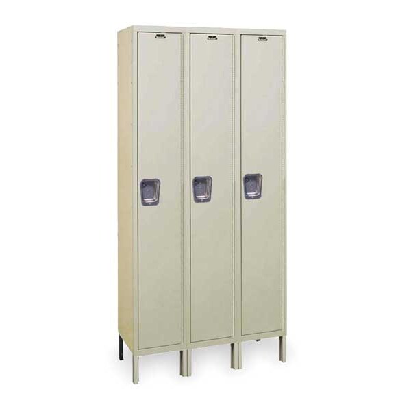 Wardrobe Locker, 36 in W, 18 in D, 78 in H, (1) Tier, (3) Wide, Tan