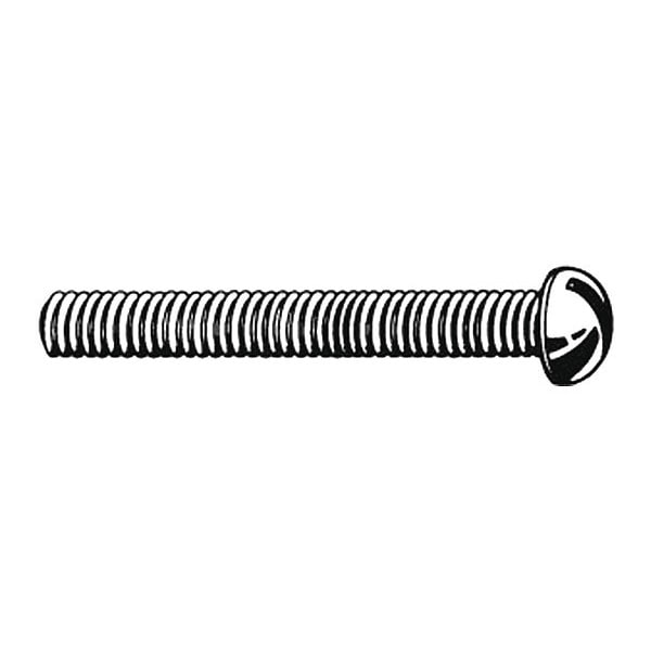 #10-24 x 2-1/2 in Slotted Round Machine Screw, Plain Brass, 50 PK