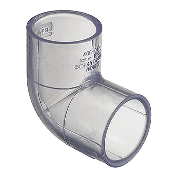 PVC Elbow, 90 Degrees, Solvent x Solvent, 2 in Pipe Size