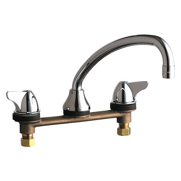 Manual Sink Faucet, 8" Mount, Chrome plated
