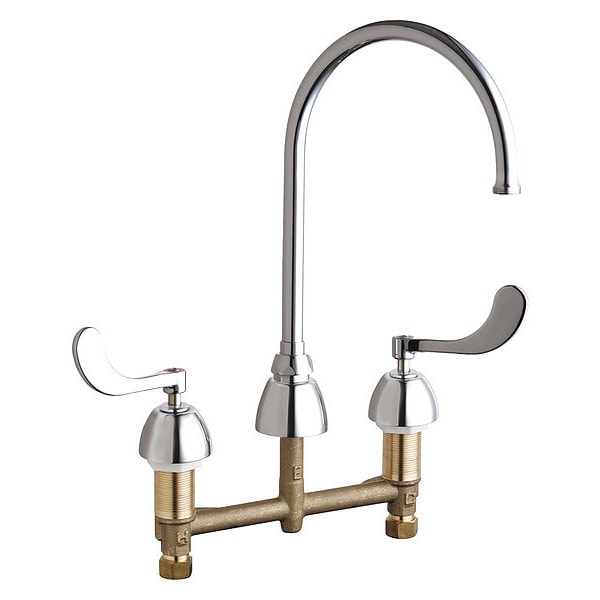Manual Concealed Hot And Cold Water Sink Faucet, 8" Mount, Chrome plated