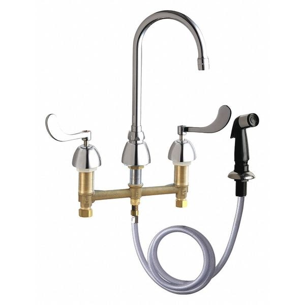 Kitchen Sink Faucet W/Spray, Manual, 8" Mount, Commercial