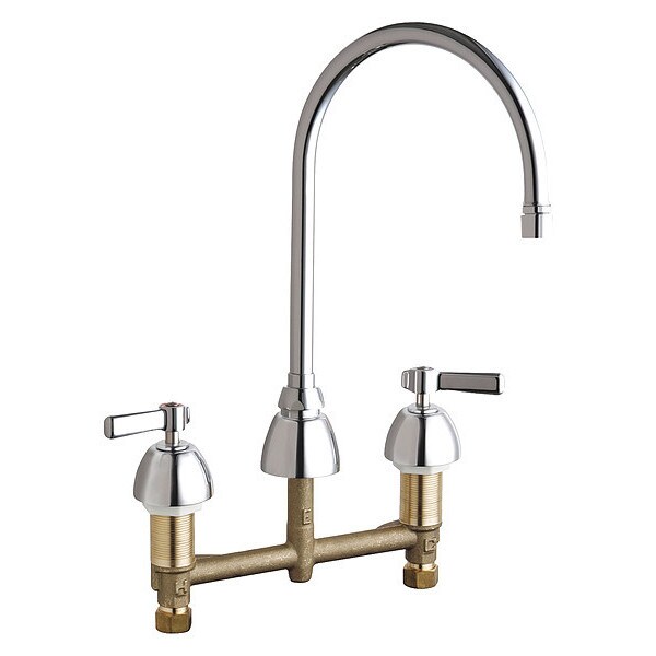 Manual Concealed Hot And Cold Water Sink Faucet, 8" Mount, Chrome plated