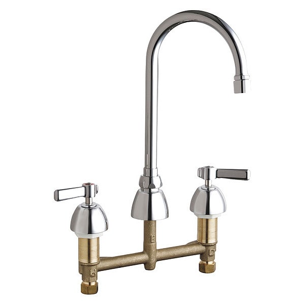 Kitchen Sink Faucet, Manual, 8" Mount, Commercial