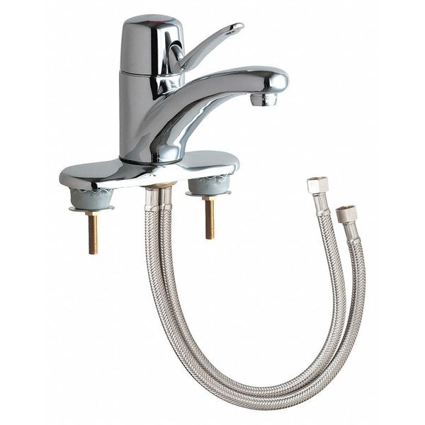 Manual Single Lever Hot And Cold Water, 4" Mount, Polished chrome