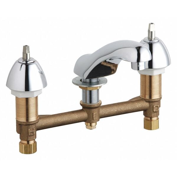 Manual Bathroom Faucet, 8" Mount, Chrome plated