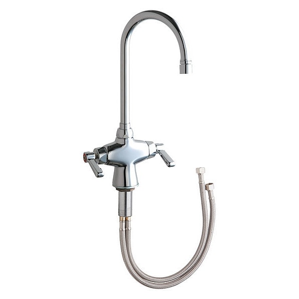 Manual Hot And Cold Water Mixing Sink Faucet, Single Hole Mount, Chrome 1 Hole