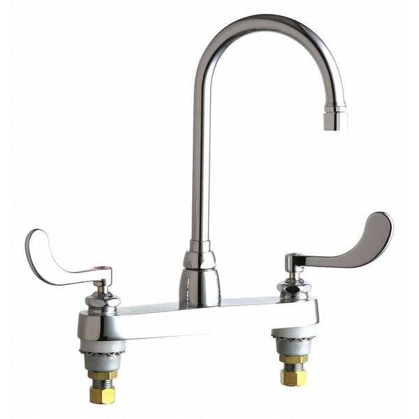 Manual Sink Faucet, 8" Mount, Chrome plated