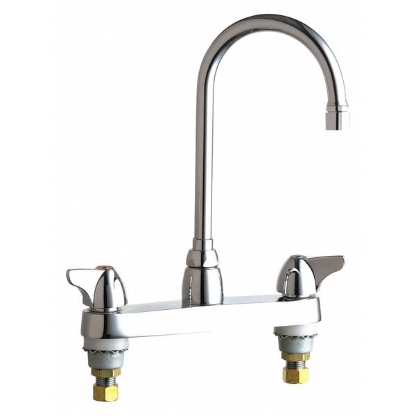 Manual Sink Faucet, 8" Mount, Chrome