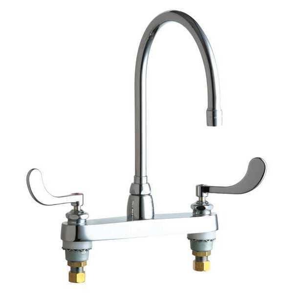 Kitchen Sink Faucet, Manual, 8" Mount, Commercial