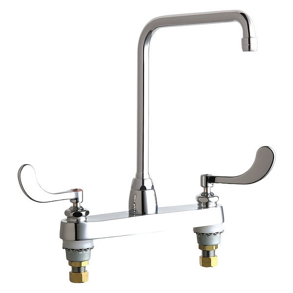Kitchen Sink Faucet, Manual, 8" Mount, Commercial