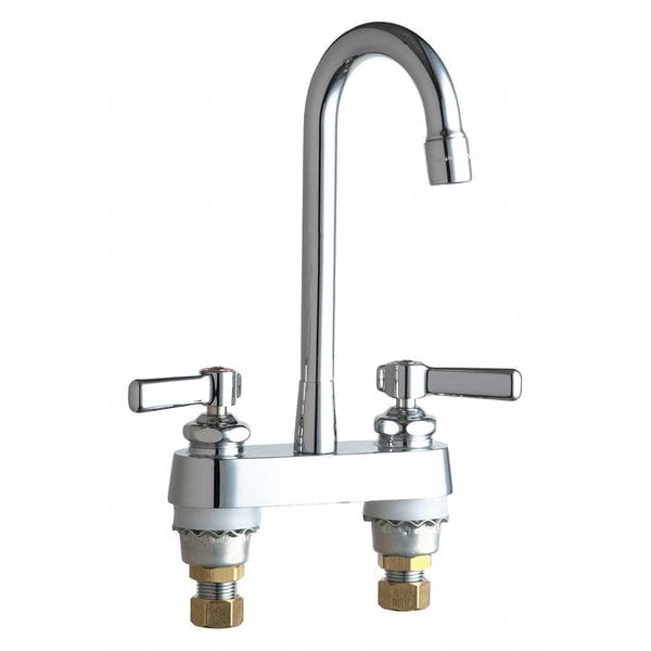 Manual Bathroom Faucet, 4" Mount, Chrome plated