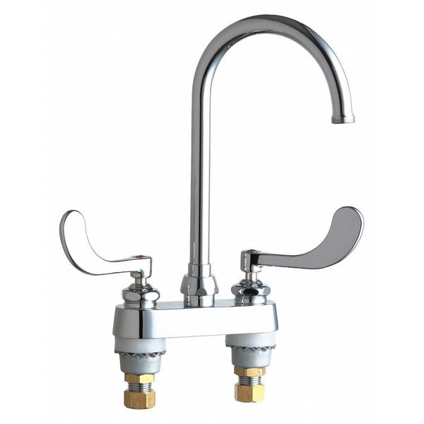 Manual Hot And Cold Water Sink Faucet, 4" Mount, Chrome plated