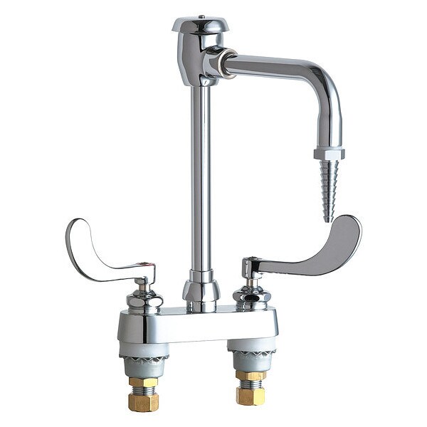 Manual Hot And Cold Water Sink Faucet, 4" Mount, Chrome plated