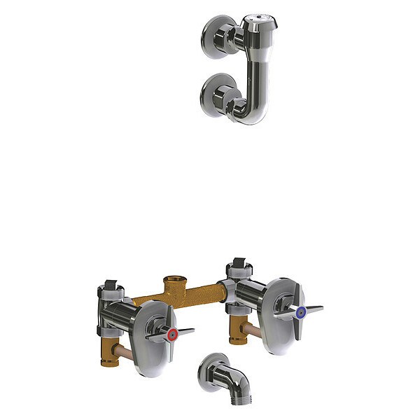 Manual Concealed Hot And Cold Water Sink, 8" Mount, Chrome plated