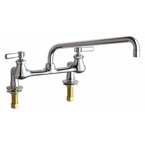Lever Handle Bathroom Faucet, 8" Mount, Chrome plated