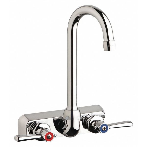 Manual Workboard Faucet, 4In Wall, 4" Mount, Chrome plated