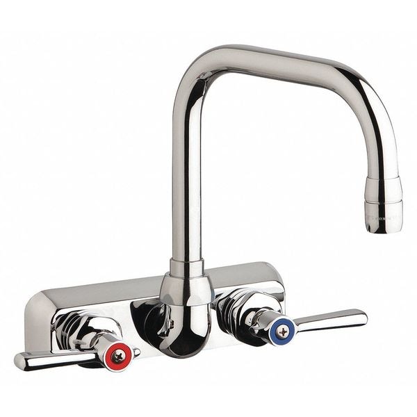 Manual Workboard Faucet, 4In Wall, 4" Mount, Chrome plated