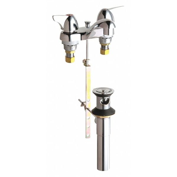 Manual Hot And Cold Water Sink Faucet, 4" Mount, Chrome plated