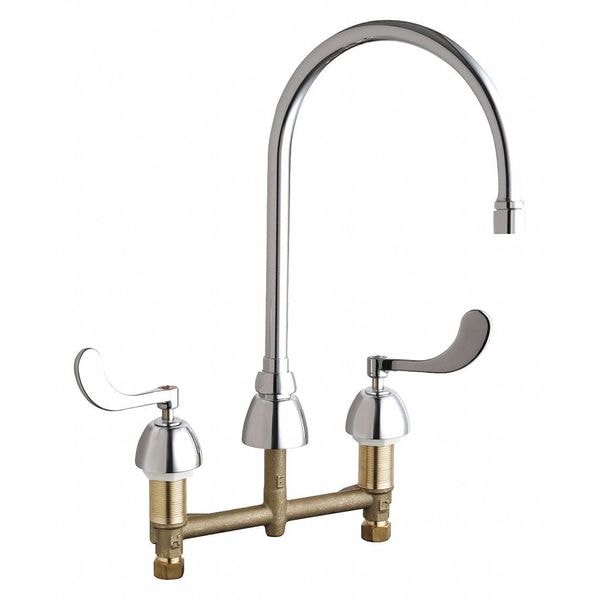 Concealed Kitchen Sink Faucet, Manual, 8" Mount, Commercial