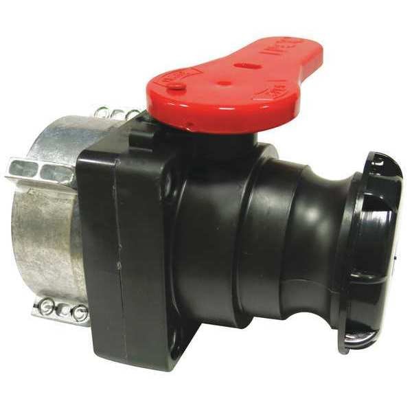 Valve, Polypropylene, Black, 3-3/8 In W