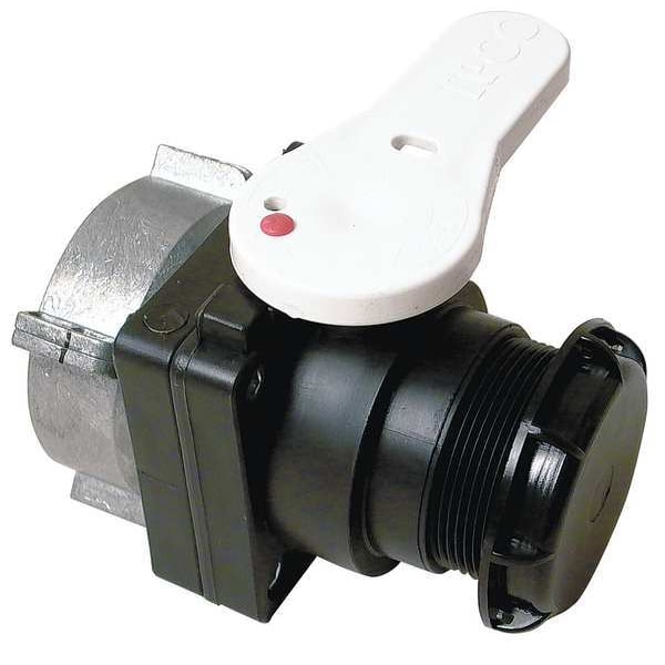 Valve, Polypropylene, Black, 3-3/8 In W