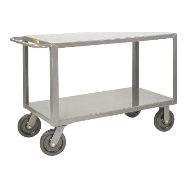 Utility Cart, 12 ga. Steel, 5000 lb Load Capacity, 2 Shelves, 54" L, 30-1/2" W