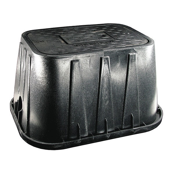 Box, 12", Black Rdr Lid, for Wtr Meter Box