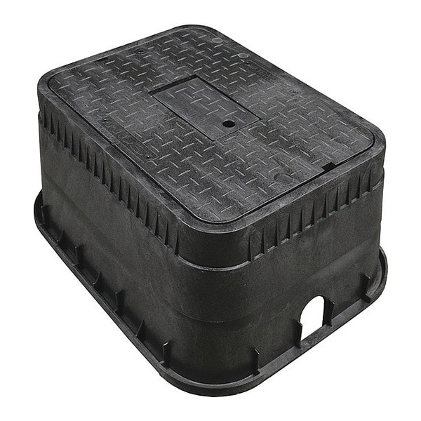 Water Meter Box, Jumbo, 15" Black Rdr Lid
