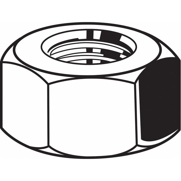 Hex Nut, 5/8"-18, Steel, Grade 8, Zinc Yellow, 35/64 in Ht, 25 PK