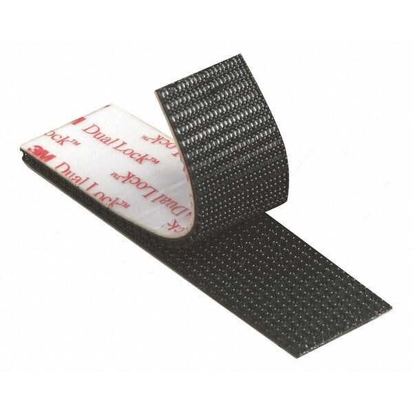 Reclosable Fastener, Acrylic Adhesive, 150 ft, 1 in W, Black, 2 PK