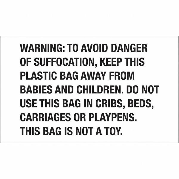 Tape Logic Labels, "Warning: To Avoid Danger.", 3" x 5", Black/White, 500/Roll