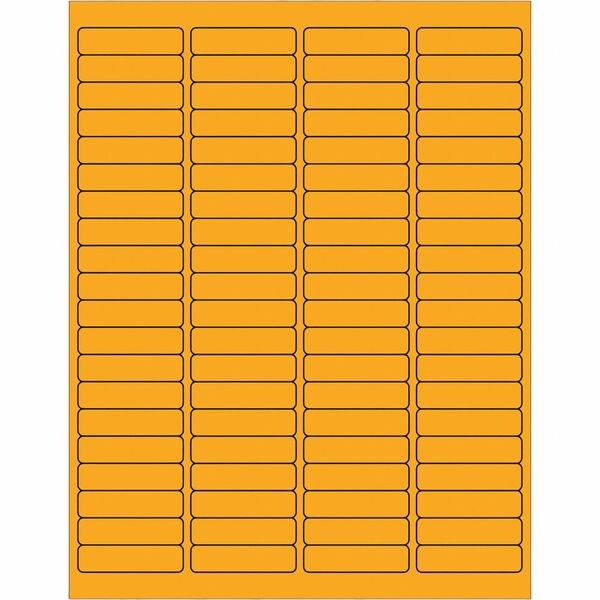 Tape Logic Rectangle Laser Labels, 1 15/16" x 1/2", Fluorescent Orange, PK8000