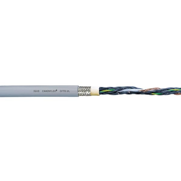 Control Cable, 18 AWG, 12 C, Gray, PUR, 1,000 V, 25 ft