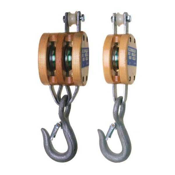 3001K, 4 in Single, Regular Wood Shell Block, Bronze Bushed, Galvanized