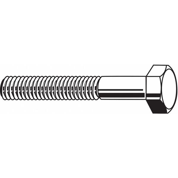 Grade 8, 9/16"-12 Hex Head Cap Screw, Zinc Yellow Steel, 2 in L, 10 PK